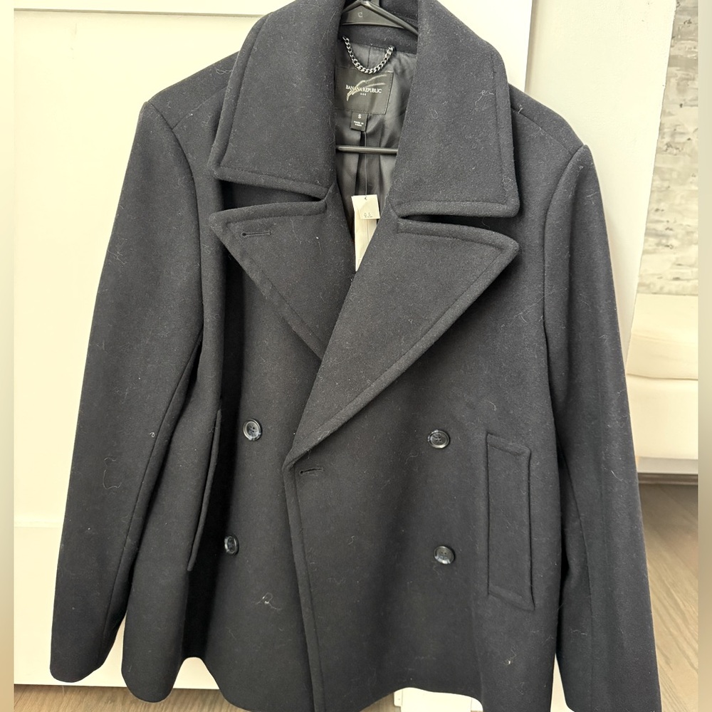 NWT Men’s Banana Republic Pea Coat - Navy Blue